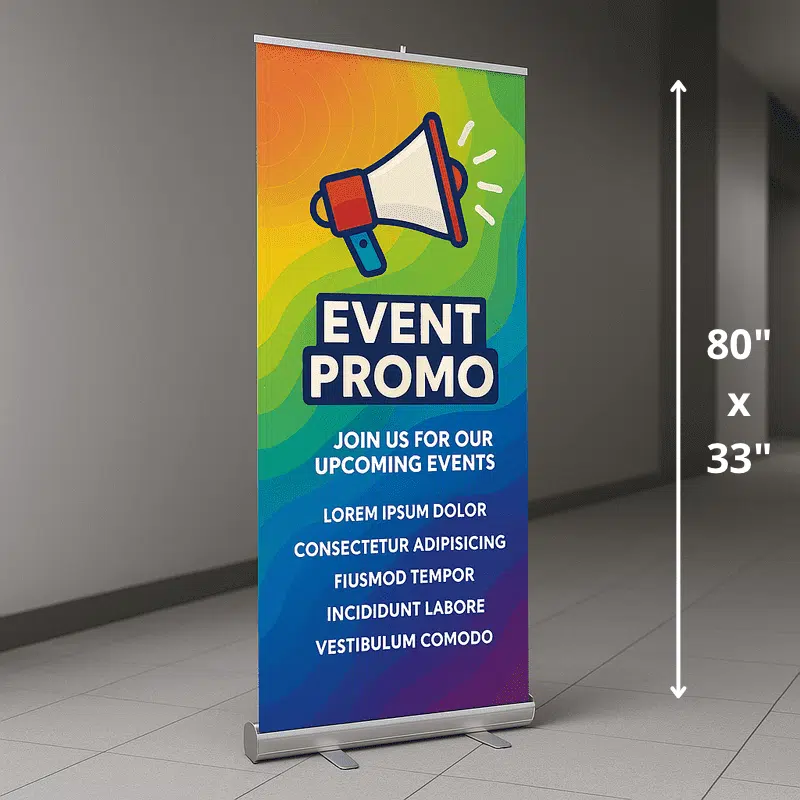 retractable banner stand 80x33