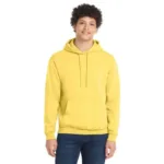 core fleece pullover hooded sweatshirt yellow