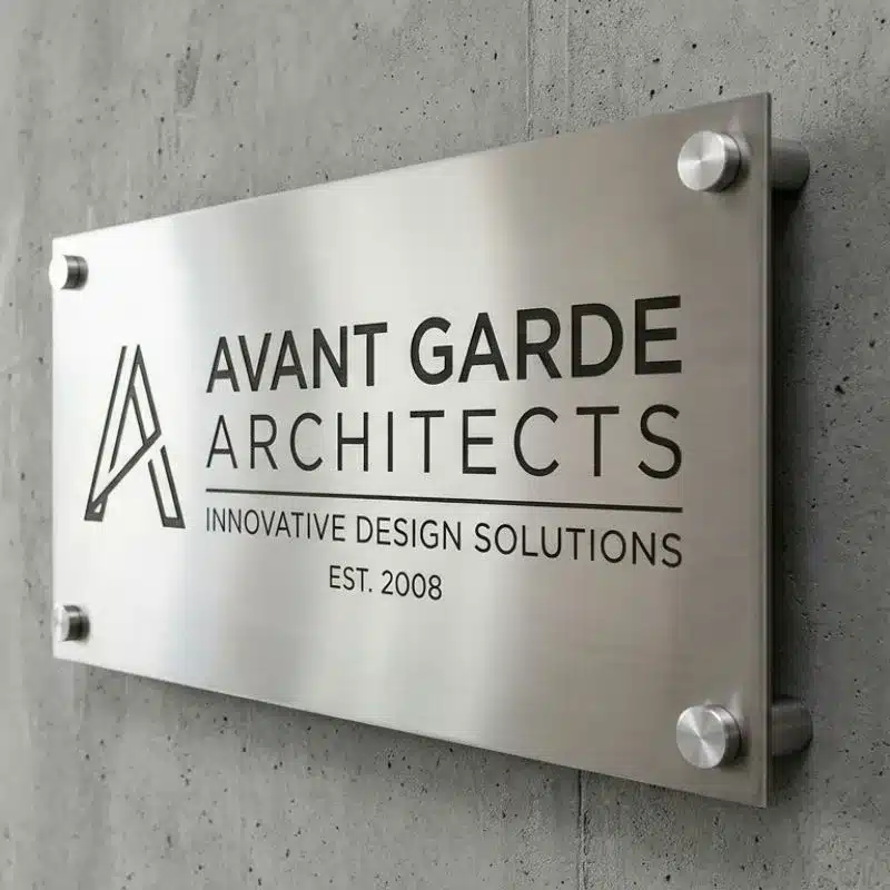 Metal Sign with Standoffs Metal Sign with Standoffs