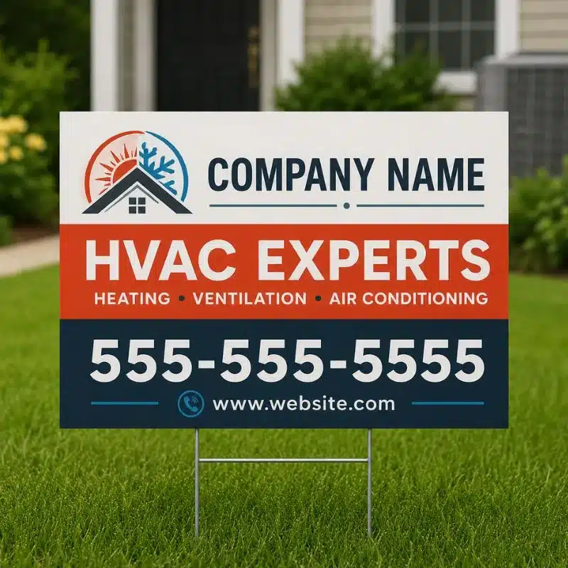 HVAC Signs custom yard signs