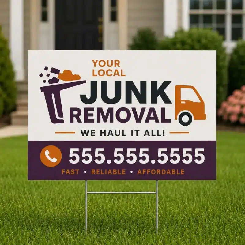 Junk Removal Signs custom yard signs