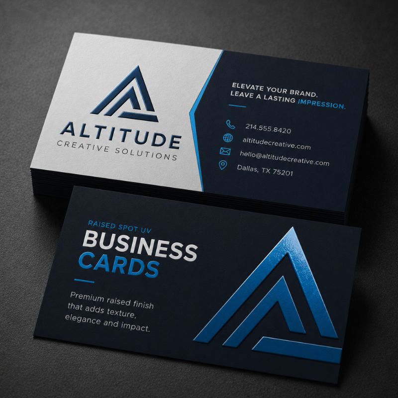 Raised Spot UV Business Cards Raised Spot UV Business Cards